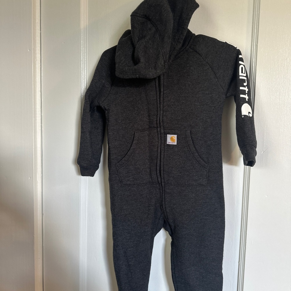 Carhartt infants long sleeve fleece front zip coverall 12M
